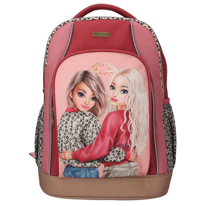 TOPModel Skolryggsäck LEOHEART - Rosa, Berry Red, Brun i gruppen LEKSAKER, BARN- & BABYPRODUKTER / Resa / Barnväskor / Ryggsäckar hos TP E-commerce Nordic AB (D30087)