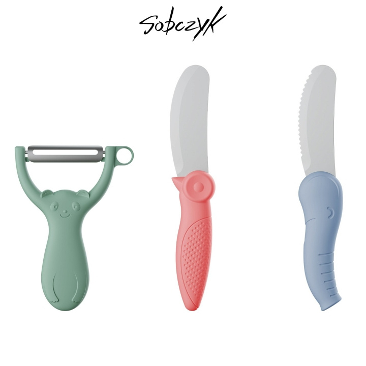 Sobczyk junior - Set med knivar och skalare för barn - 3 st i gruppen LEKSAKER, BARN- & BABYPRODUKTER / Äta & Dricka / Barnserviser hos TP E-commerce Nordic AB (D30112)