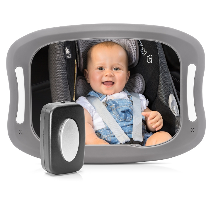 Reer BabyView Bilspegel med ljus - Grå - 29 x 8 x 24 cm i gruppen SPORT, FRITID & HOBBY / Roliga prylar / Smarta saker hos TP E-commerce Nordic AB (D30289)