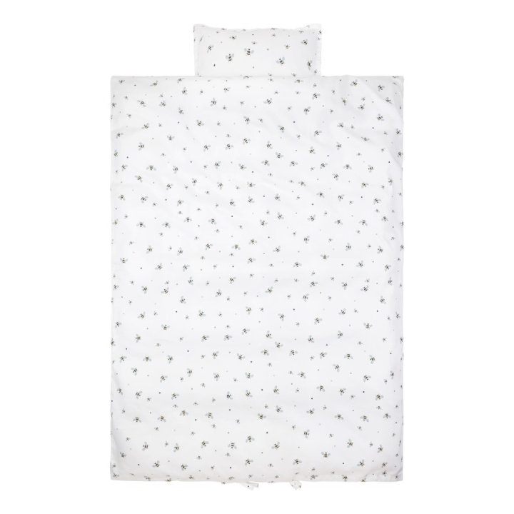Vanilla Copenhagen Sängkläder Junior - Honeybee Happy - Milk - 100 x 140 cm, 40 x 45 cm (BEDJ3824) | LEKSAKER, BARN- & BABYPRODUKTER - Barntextilier - Sängkläder - Bäddset för barn & junior | GameStuff