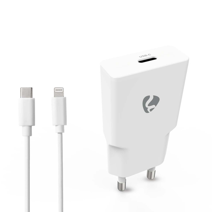 Nedis Väggladdare | 20 W | GaN | PD3.0 | Snabbladdnings funktion | 1.67 A / 2.22 A / 3.0 A | Antal utgångar: 1 | USB-C™ | Lightning 8-Pin (Lös) Kabel | 1.00 m | Automatiskt val av Spänning | Vit i gruppen SMARTPHONE & SURFPLATTOR / Laddare & Kablar / Väggladdare / Väggladdare Typ C hos TP E-commerce Nordic AB (D30535)