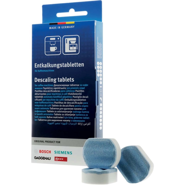 Bosch Avkalkningstabletter lämpliga för helautomatiska kaffemaskiner 3x 36 gram i gruppen HEM, HUSHÅLL & TRÄDGÅRD / Hushållsmaskiner / Kaffemaskiner & Tillbehör / Filter & Tillbehör hos TP E-commerce Nordic AB (D30538)