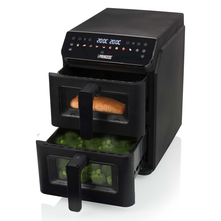 Princess Airfryer Staplad 2x5L 3000W - 182490 i gruppen HEM, HUSHÅLL & TRÄDGÅRD / Hushållsmaskiner / Airfryers & fritöser hos TP E-commerce Nordic AB (D30604)