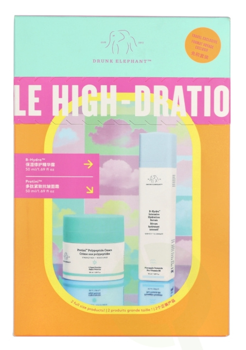 Drunk Elephant The Mile High-Dration Giftset 100 ml Cream 50ml/Serum 50ml i gruppen SKÖNHET & HÄLSA / Hudvård / Ansiktsvård / Dagkräm hos TP E-commerce Nordic AB (D30696)