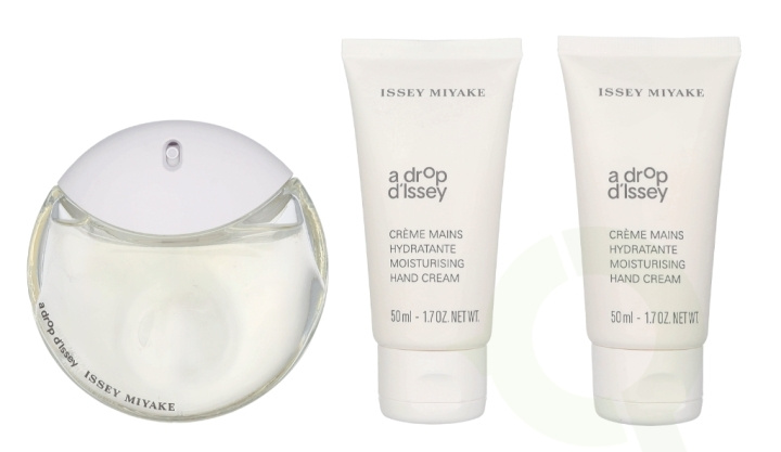 Issey Miyake A Drop D\'Issey Giftset 150 ml Edp Spray 50ml/2x Hand Cream 50ml i gruppen SKÖNHET & HÄLSA / Doft & Parfym / Parfym / Parfymboxar hos TP E-commerce Nordic AB (D30725)