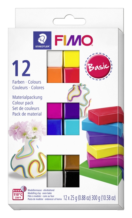 FIMO Soft Set 12x25g - Basic (8023 C12-1) i gruppen LEKSAKER, BARN- & BABYPRODUKTER / Leksaker / Lekset hos TP E-commerce Nordic AB (D30865)