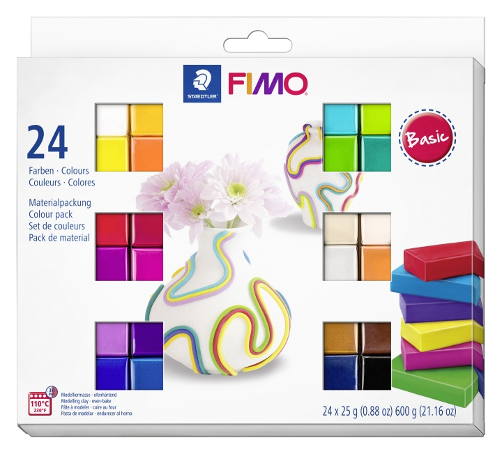 FIMO Soft Set 24x25g, Basic (8023 C24-1) i gruppen LEKSAKER, BARN- & BABYPRODUKTER / Leksaker / Lekset hos TP E-commerce Nordic AB (D30871)