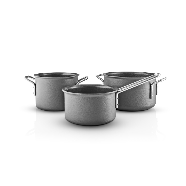 Eva Trio Grey Line köksredskapssats - Grå - 1,8 L - 2,5 L - 3,8 L i gruppen HEM, HUSHÅLL & TRÄDGÅRD / Köksredskap / Grytor & Kastruller hos TP E-commerce Nordic AB (D31068)