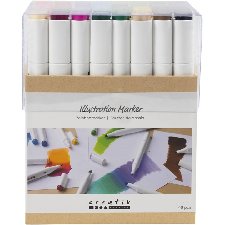 Creative Toys Creativ - Illustrationspennor, linje 1+8 mm, standardfärger, 48 st/1 förpackning - () i gruppen LEKSAKER, BARN- & BABYPRODUKTER / Leksaker / Pyssel hos TP E-commerce Nordic AB (D31186)