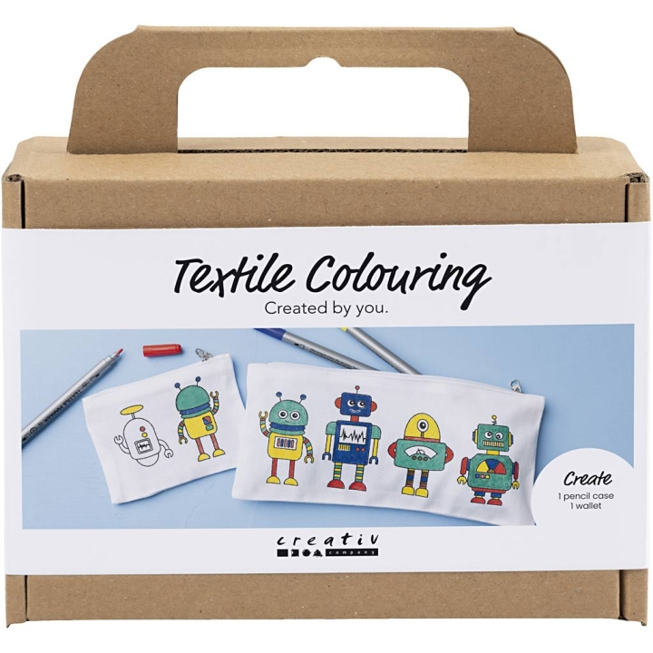 Creative Toys Creative - Mini Craft Kit Textilfärgläggning, Robot, primärfärger, 1 förpackning - (977806) i gruppen LEKSAKER, BARN- & BABYPRODUKTER / Leksaker / Pyssel hos TP E-commerce Nordic AB (D31190)