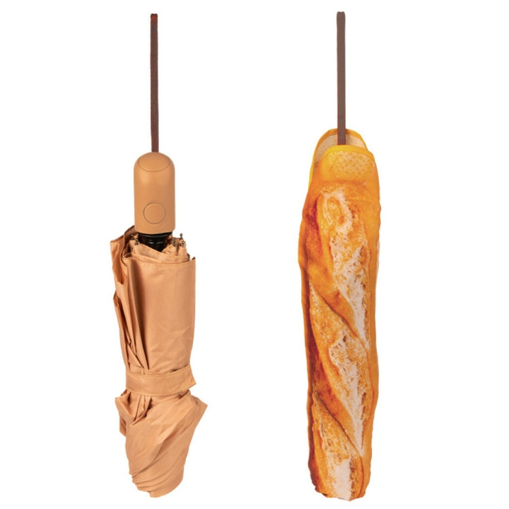 Kikkerland Baguette Paraply - Tan - 5,75 cm x 30,5 cm stängt, 34 x 18,5 x 17 cm öppnat i gruppen SPORT, FRITID & HOBBY / Roliga prylar / Övrigt hos TP E-commerce Nordic AB (D31221)