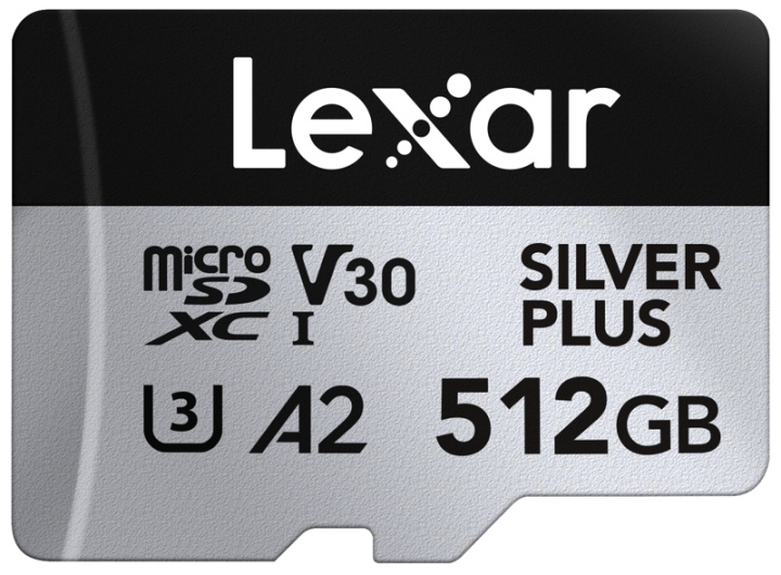 Lexar microSDXC Professional SILVER Plus UHS-I/U3/A2/4K R205/W150 (V30) - SILVER - 512GB i gruppen HEMELEKTRONIK / Lagringsmedia / Minneskort / Micro SD/HC/XC hos TP E-commerce Nordic AB (D31236)