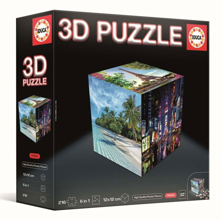 Educa 3D-pussel kub för resor (80-20124) i gruppen LEKSAKER, BARN- & BABYPRODUKTER / Leksaker / Barnpussel hos TP E-commerce Nordic AB (D31313)