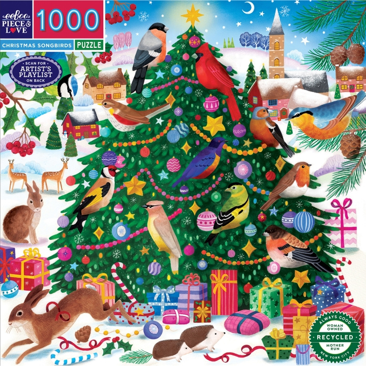 eeBoo Pussel 1000 bitar - Sångfåglar i juletid (EPZT204) i gruppen SPORT, FRITID & HOBBY / Hobby / Pussel hos TP E-commerce Nordic AB (D31377)