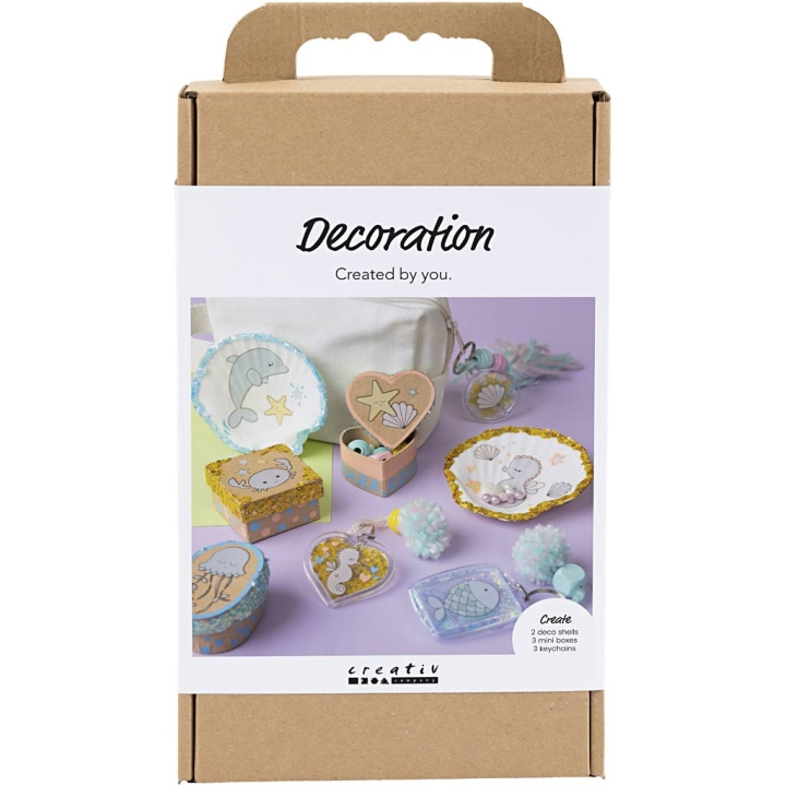 Craft Kit Decoration - Boxes - shells - key rings - pastel colours (977847) | LEKSAKER, BARN- & BABYPRODUKTER - Leksaker - Pyssel | GameStuff