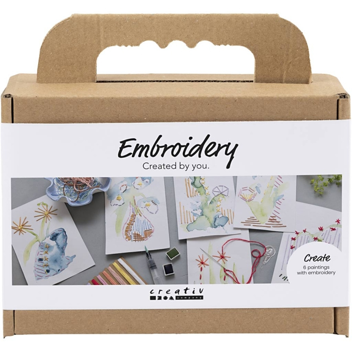 Mini Craft Kit Embroidery - Målningar med broderi - blandade färger (977860) i gruppen SPORT, FRITID & HOBBY / Hobby / DIY-kit hos TP E-commerce Nordic AB (D31406)