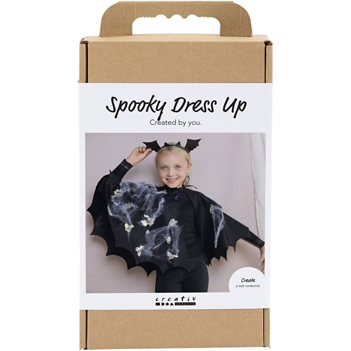 Pysselkit Spökdräkt - Fladdermuscape och pannband - svart - svart glitter (977883) i gruppen LEKSAKER, BARN- & BABYPRODUKTER / Leksaker / Pyssel hos TP E-commerce Nordic AB (D31434)