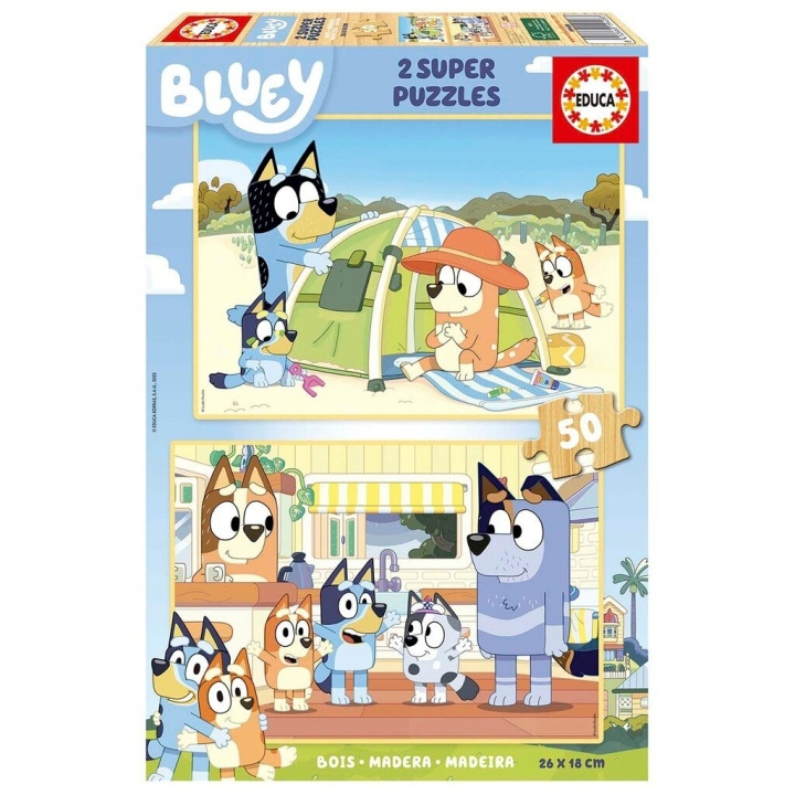 Educa Bluey 2 X 50 pussel Trä (80-19408) i gruppen LEKSAKER, BARN- & BABYPRODUKTER / Leksaker / Barnpussel hos TP E-commerce Nordic AB (D31529)