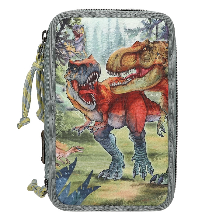Dino World Tredubbelt pennfodral BITE - Grågrön i gruppen LEKSAKER, BARN- & BABYPRODUKTER / Leksaker / Pennfodral hos TP E-commerce Nordic AB (D31532)