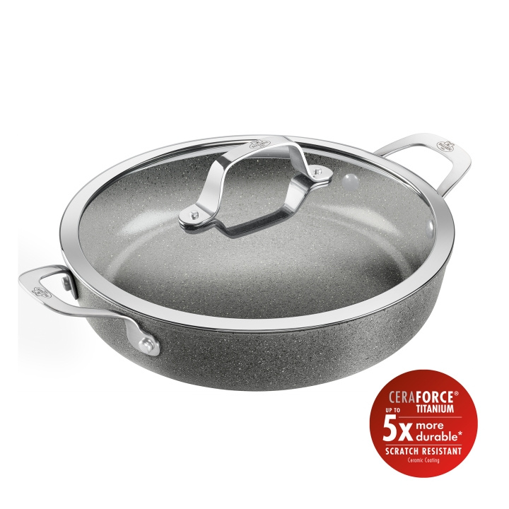 Ballarini Salina keramisk serveringspanna med lock - enfärgad - 28 cm i gruppen HEM, HUSHÅLL & TRÄDGÅRD / Köksredskap / Stekpannor hos TP E-commerce Nordic AB (D31536)