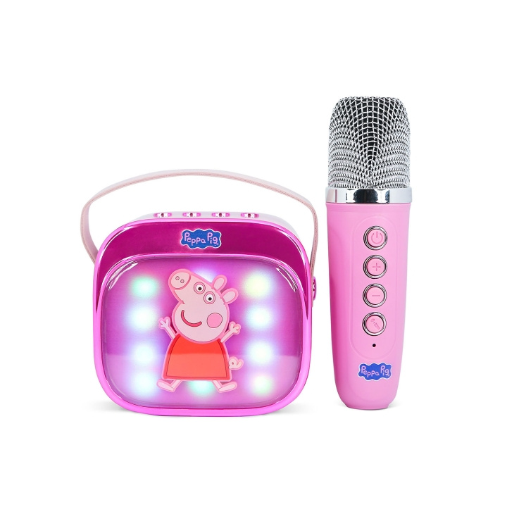 Peppa Pig Karaokehögtalare med Mikrofon Greta Gris Popsing LED i gruppen DATORER & KRINGUTRUSTNING / Datortillbehör / Mikrofoner hos TP E-commerce Nordic AB (D31586)