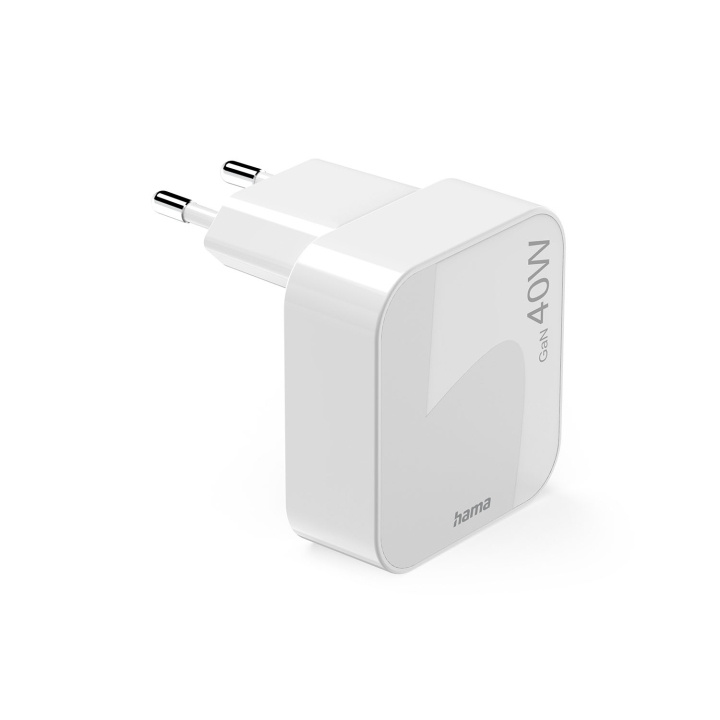 Hama Laddare 2xUSB-C GaN PD 40W Snabb Hopfällbar Mini Vit i gruppen SMARTPHONE & SURFPLATTOR / Laddare & Kablar / Väggladdare / Väggladdare Typ C hos TP E-commerce Nordic AB (D31927)