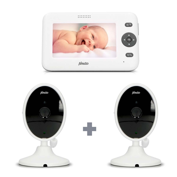 Alecto Video monitor color 4,3 inch, white + extra camera | LEKSAKER, BARN- & BABYPRODUKTER - Barnsäkerhet - Babyvakt | GameStuff