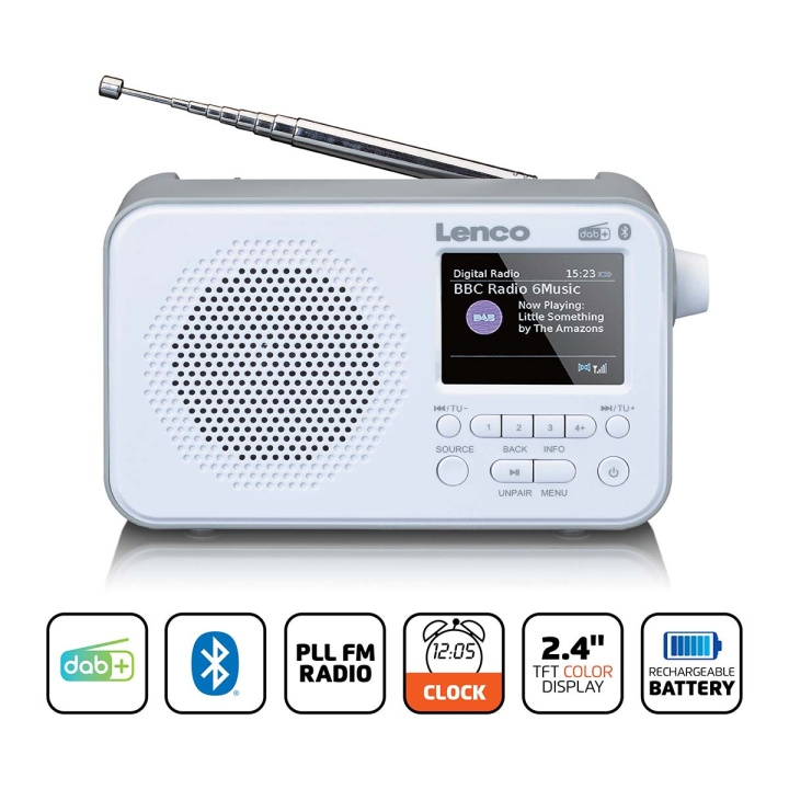 Lenco Bärbar DAB+ FM-radio med Bluetooth® 2,4