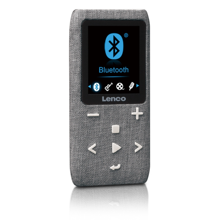 Lenco MP3/MP4-spelare med Bluetooth® 8 GB Micro SD-kort Grå i gruppen HEMELEKTRONIK / Ljud & Bild / Hemmabio, HiFi & Bärbart / Bärbar musikspelare / MP3-spelare hos TP E-commerce Nordic AB (D32446)