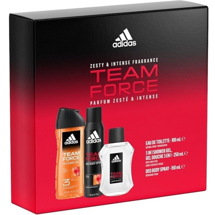 Adidas Giftset Adidas Team Force Edt 100ml + Shower Gel 250ml + Deo 150ml i gruppen SKÖNHET & HÄLSA / Presentkit / Presentkit För Honom hos TP E-commerce Nordic AB (D32498)
