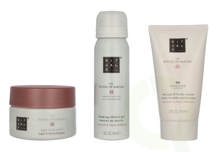 Rituals Sakura Trial Set 245 ml Foaming Shower Gel 50ml/Body Scrub 125g/Body Cream 70ml i gruppen SKÖNHET & HÄLSA / Presentkit / Presentkit För Henne hos TP E-commerce Nordic AB (D32612)
