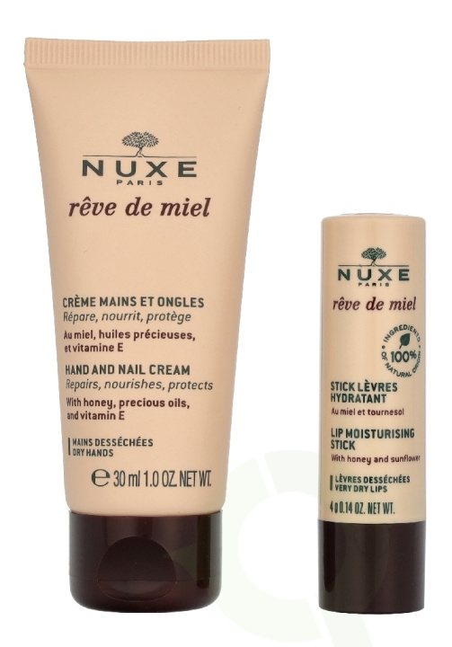 Nuxe Reve De Miel Set 34 ml Hand & Nail Cream 30ml/Lip Moisturizing Stick 4g i gruppen SKÖNHET & HÄLSA / Manikyr/Pedikyr / Handkräm hos TP E-commerce Nordic AB (D32732)