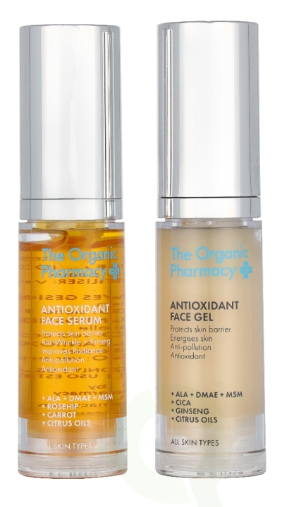 The Organic Pharmacy Antioxidant Mini Set 10 ml Antioxidant Face Gel 5ml/Antioxidant Face Serum 5ml i gruppen SKÖNHET & HÄLSA / Hudvård / Ansiktsvård / Rengöring hos TP E-commerce Nordic AB (D32823)