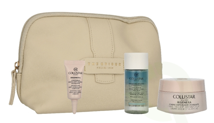 Collistar Rigenera Set 90 ml Rigenera Smoothing Anti-Wrinkle Cream 50 ml / Mini Bifase Cleanser 35 ml / Mini Rigenera Eye Contour 5 ml / Pouch i gruppen SKÖNHET & HÄLSA / Presentkit / Presentkit För Henne hos TP E-commerce Nordic AB (D32833)