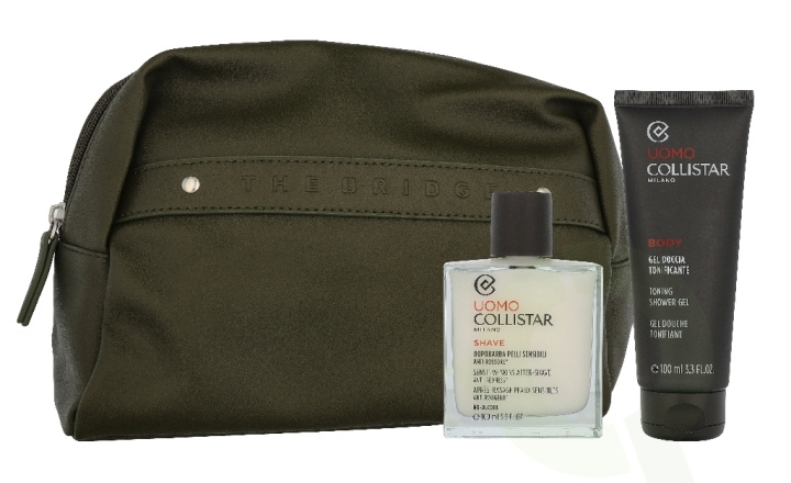 Collistar Uomo Set 200 ml Aftershave Sensitive Skin 100 ml / Mini Toning Shower Gel 100 ml / Pouch i gruppen SKÖNHET & HÄLSA / Hudvård / Kroppsvård / Bad & Duschcreme hos TP E-commerce Nordic AB (D32836)