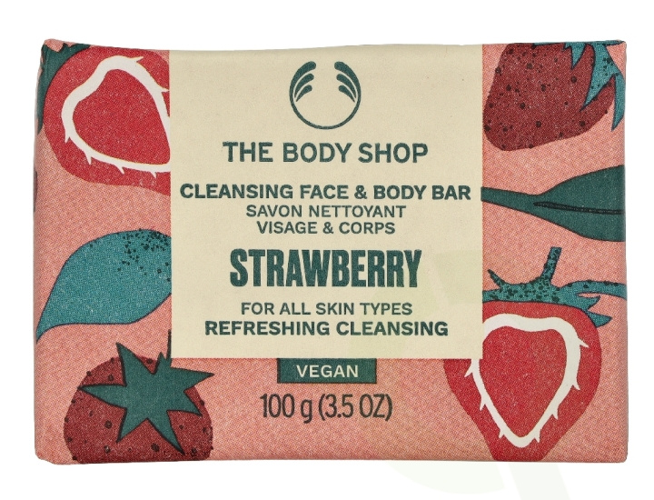 The Body Shop Strawberry Cleansing Face & Body Bar 100 g i gruppen SKÖNHET & HÄLSA / Hudvård / Kroppsvård / Bodymist hos TP E-commerce Nordic AB (D32888)