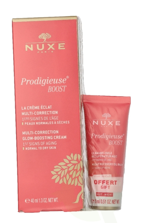 Nuxe Prodigieuse Boost Multi-Correction Silky Cream Set 55 ml Multi-Correction Cream 40ml/Night Recovery Oil Balm 15ml i gruppen SKÖNHET & HÄLSA / Hudvård / Ansiktsvård / Dagkräm hos TP E-commerce Nordic AB (D32932)