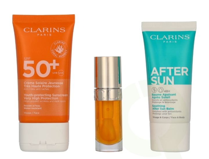 Clarins Beautiful Summer Giftset 87 ml Sun Cream 50ml/Lip Oil 7ml/Sun Balm 30ml i gruppen SKÖNHET & HÄLSA / Hudvård / Solskydd & Tanning / Solskydd hos TP E-commerce Nordic AB (D32945)