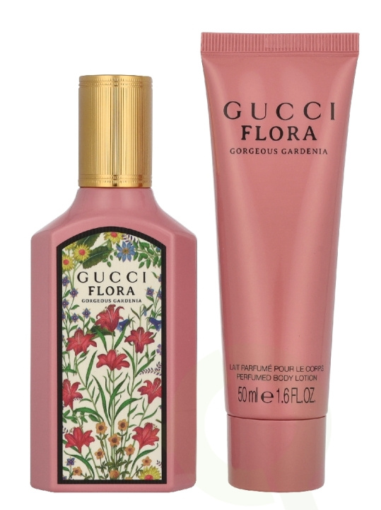 Gucci Flora Gorgeous Gardenia Giftset 100 ml Edp Spray 50ml/Body Lotion 50ml i gruppen SKÖNHET & HÄLSA / Presentkit / Presentkit För Henne hos TP E-commerce Nordic AB (D32964)
