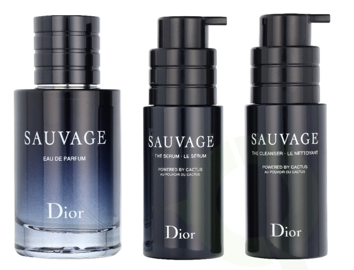 Christian Dior Dior Sauvage Giftset 150 ml Edp Spray 60ml/Cleanser 45ml/Serum 45ml i gruppen SKÖNHET & HÄLSA / Presentkit / Presentkit För Honom hos TP E-commerce Nordic AB (D32993)