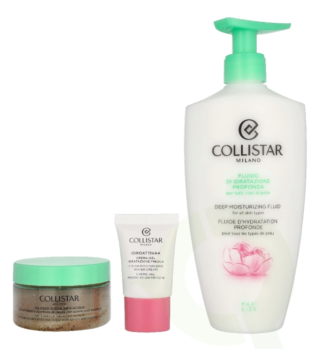 Collistar Corpo Set 565 ml Deep Hydration Fluid 400 ml / Thalasso Anti-Aqua Scrub 150 g / Mini Idroattiva Gel Cream 15 ml i gruppen SKÖNHET & HÄLSA / Hudvård / Ansiktsvård hos TP E-commerce Nordic AB (D33004)