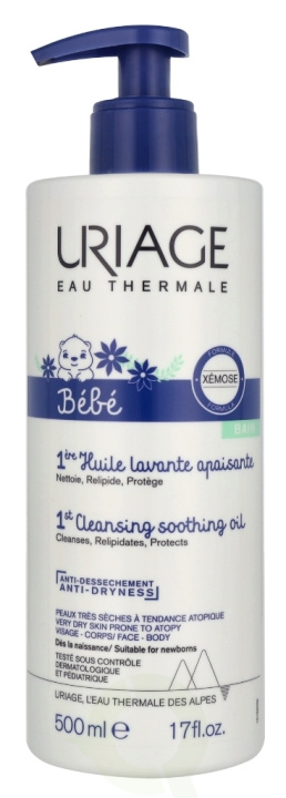 Uriage Bebe 1st Cleansing Soothing Oil 500 ml i gruppen SKÖNHET & HÄLSA / Hudvård / Ansiktsvård / Rengöring hos TP E-commerce Nordic AB (D33079)