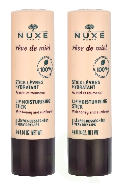 Nuxe Reve De Miel Lip Moisturizing Stick Duo Set 8 ml 2x4gr i gruppen SKÖNHET & HÄLSA / Makeup / Läppar / Läppbalsam hos TP E-commerce Nordic AB (D33087)