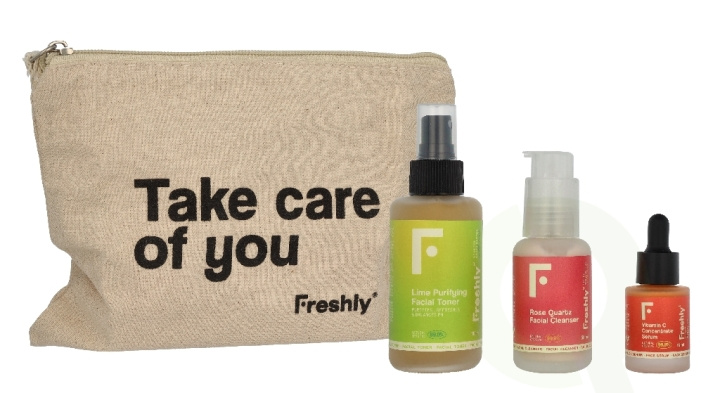 Freshly Cosmetics Freshly Vitamin C Essential Routine 165 ml Lime Purifying Facial Toner 100ml/Rose Quartz Facial Cleanser 50ml/Minitalla Vitamin C Concentrate Serum 15ml i gruppen SKÖNHET & HÄLSA / Hudvård / Ansiktsvård / Rengöring hos TP E-commerce Nordic AB (D33224)