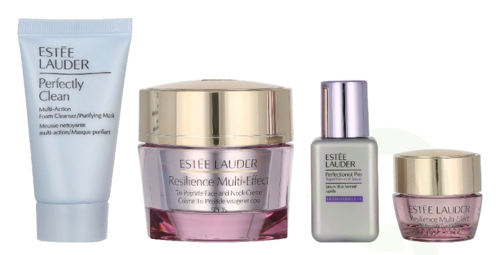 Estee Lauder Resilience Multi-Effects Radiance Routine Set 100 ml Resilience Multi-Effect SPF15 50ml /Perfectionist Pro Rapid Firm/Lift Serum 15ml /Perfectly Clean Cleanser 30ml /Resilience Multi-Effect Eye 5ml i gruppen SKÖNHET & HÄLSA / Hudvård / Ansiktsvård / Dagkräm hos TP E-commerce Nordic AB (D33509)