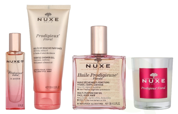 Nuxe La Fete En Rose Giftset 275 ml Huile Prodigieuse Florale 100ml/Prodigieux Floral Shower Gel 100ml/Prodigieux Floral Le Parfum 15ml/Prodigieux Floral Candle 60gr i gruppen SKÖNHET & HÄLSA / Presentkit / Presentkit För Henne hos TP E-commerce Nordic AB (D33538)
