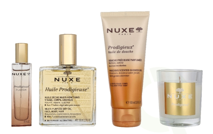 Nuxe Huile Prodigieuse Set 275 ml Parfum Spray 15ml/Candle 60gr/Oil 100ml/ Shower Gel 100ml i gruppen SKÖNHET & HÄLSA / Presentkit / Presentkit För Henne hos TP E-commerce Nordic AB (D33540)