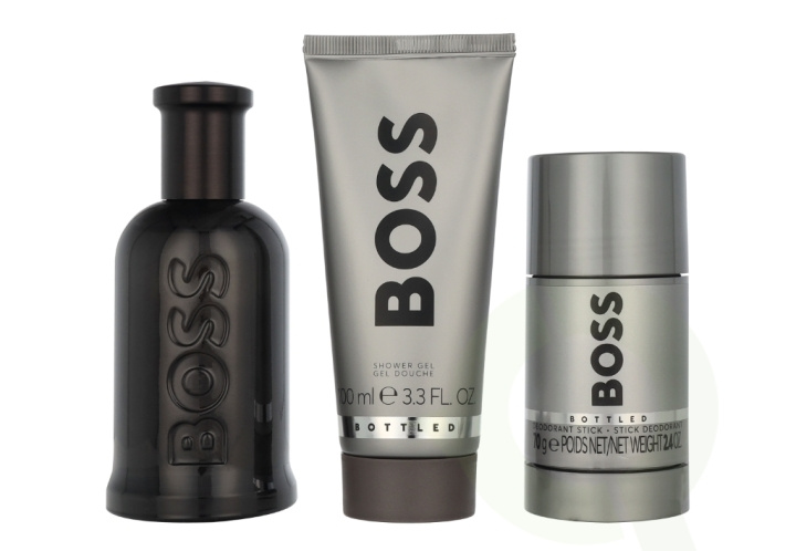 Hugo Boss Bottled Parfum Giftset 275 ml Edp Spray 100ml/Shower Gel 100ml/Deo Stick 75ml i gruppen SKÖNHET & HÄLSA / Doft & Parfym / Parfym / Parfym för honom hos TP E-commerce Nordic AB (D33561)