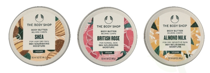The Body Shop G2 Body Butter Trio Set 150 ml Shea Body Butter 50ml/Mango Body Butter 50ml/British Rose Body Butter 50ml i gruppen SKÖNHET & HÄLSA / Hudvård / Kroppsvård / Body lotion hos TP E-commerce Nordic AB (D33573)
