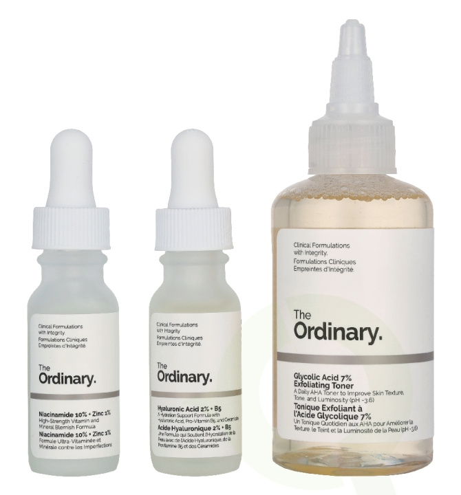 The Ordinary The Mini Icons Set 130 ml Glycolic Acid Exfoliating Toner 100ml/Niacinamide 15ml/Hyaluronic Acid 15ml/4 Cotton Pads/Mesh Pouch i gruppen SKÖNHET & HÄLSA / Hudvård / Ansiktsvård / Serum Hud hos TP E-commerce Nordic AB (D33693)